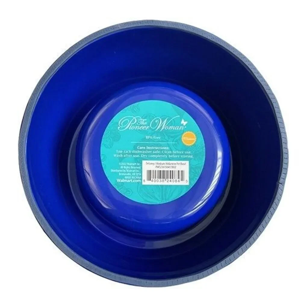 Pioneer Woman Pet Bowl Delaney Floral Blue Medium 22oz Melamine Dog Cat Dish New